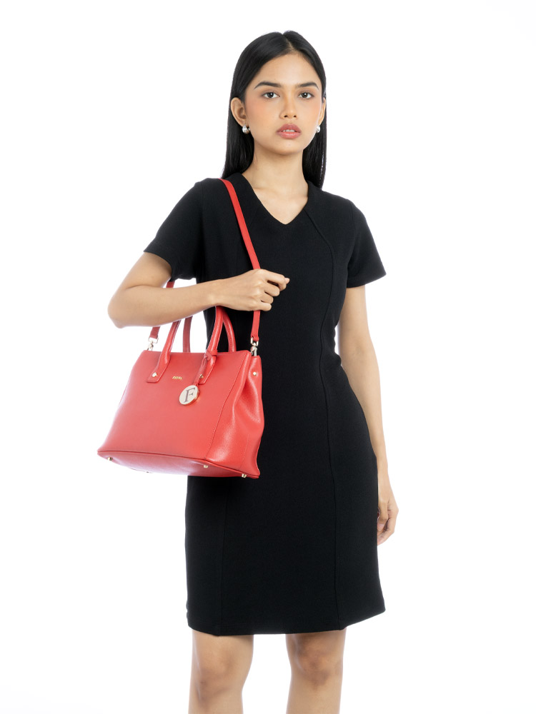 Linda Leather Tote Ruby
