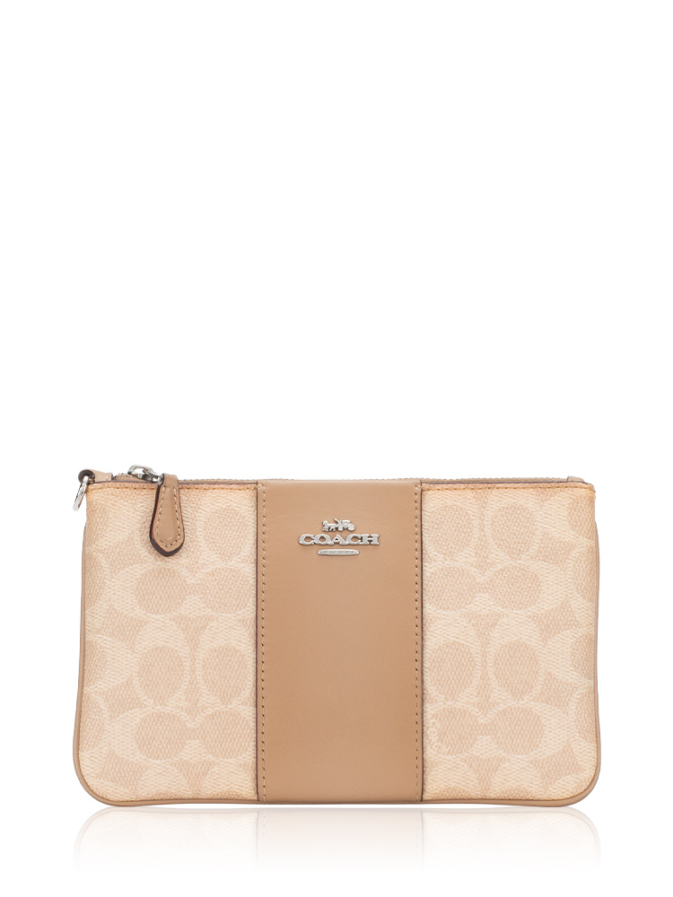 32445 Signature Small Wristlet Sand Taupe