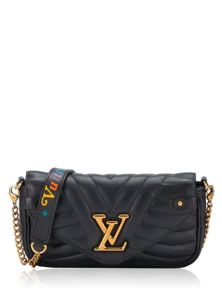 Calfskin New Wave Chain Pochette Black