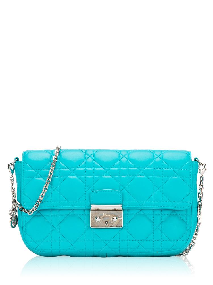 Lambskin Miss Dior Promenade Chain Pouch Turquoise