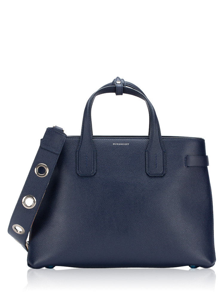 Derby Calfskin Banner Medium Tote Regency Blue