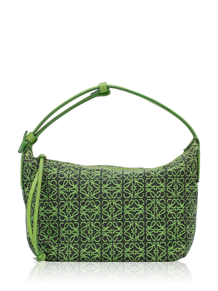 Jacquard Anagram Cubi Small Shoulder Bag Apple Green