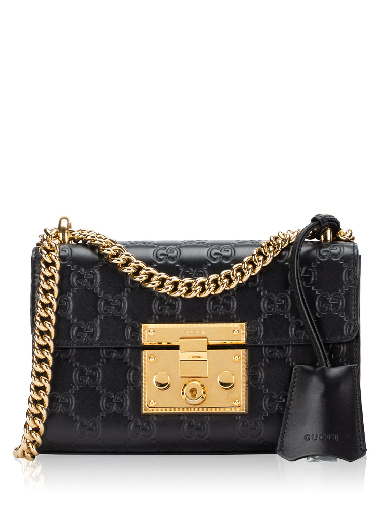 Guccissima Padlock Small Shoulder Bag Black