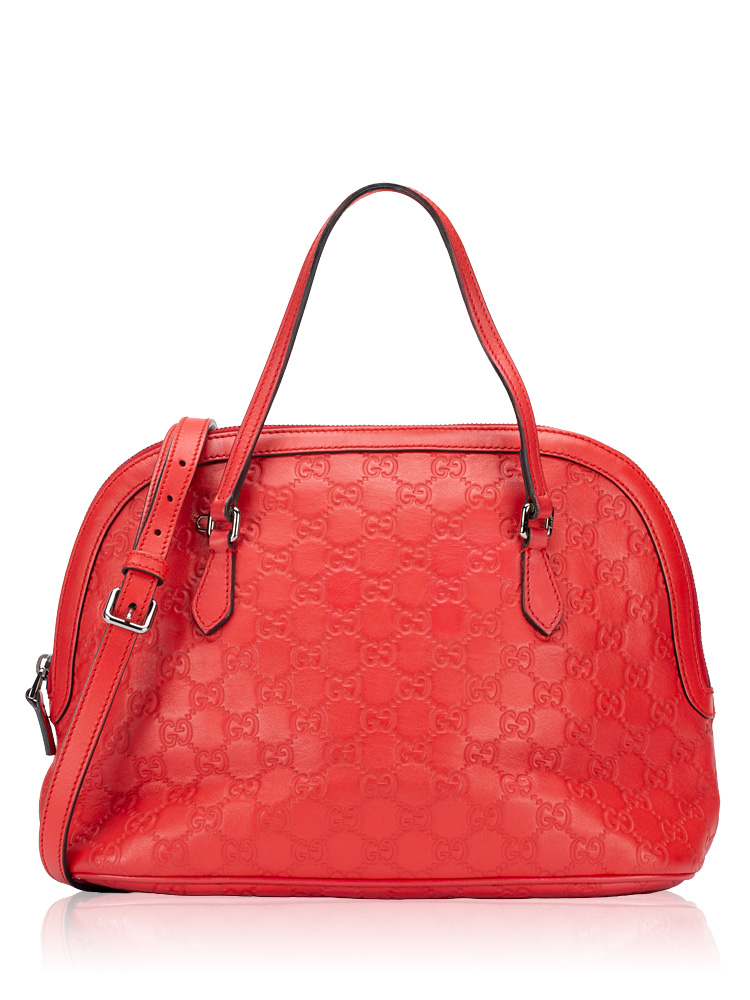 Guccissima Dome Top Handle Bag Poppy Red