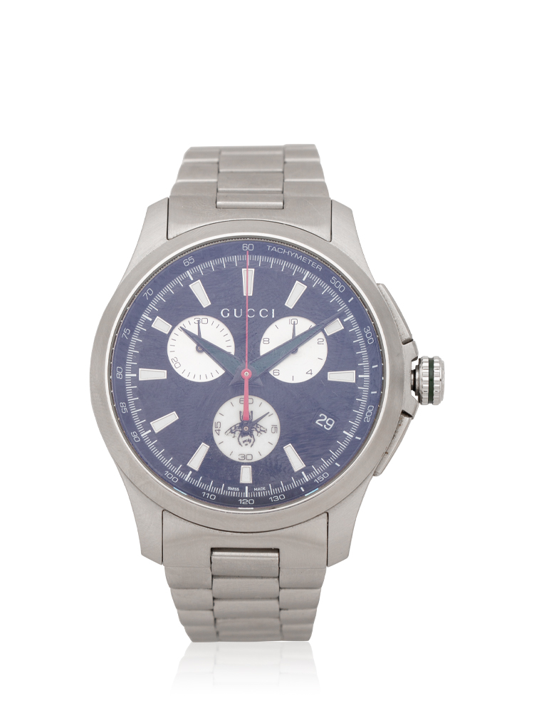Stainless G-Timeless Bee Chronograph 44mm Watch Black