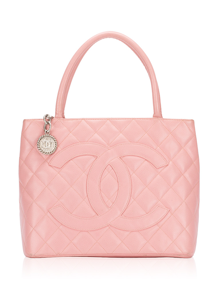 Caviar Medallion Tote Light Pink