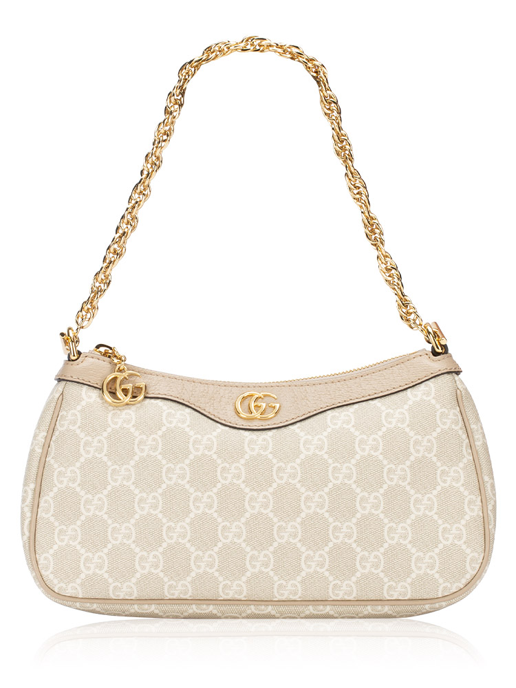 GG Supreme Web Ophidia Small Shoulder Bag Beige Mystic White