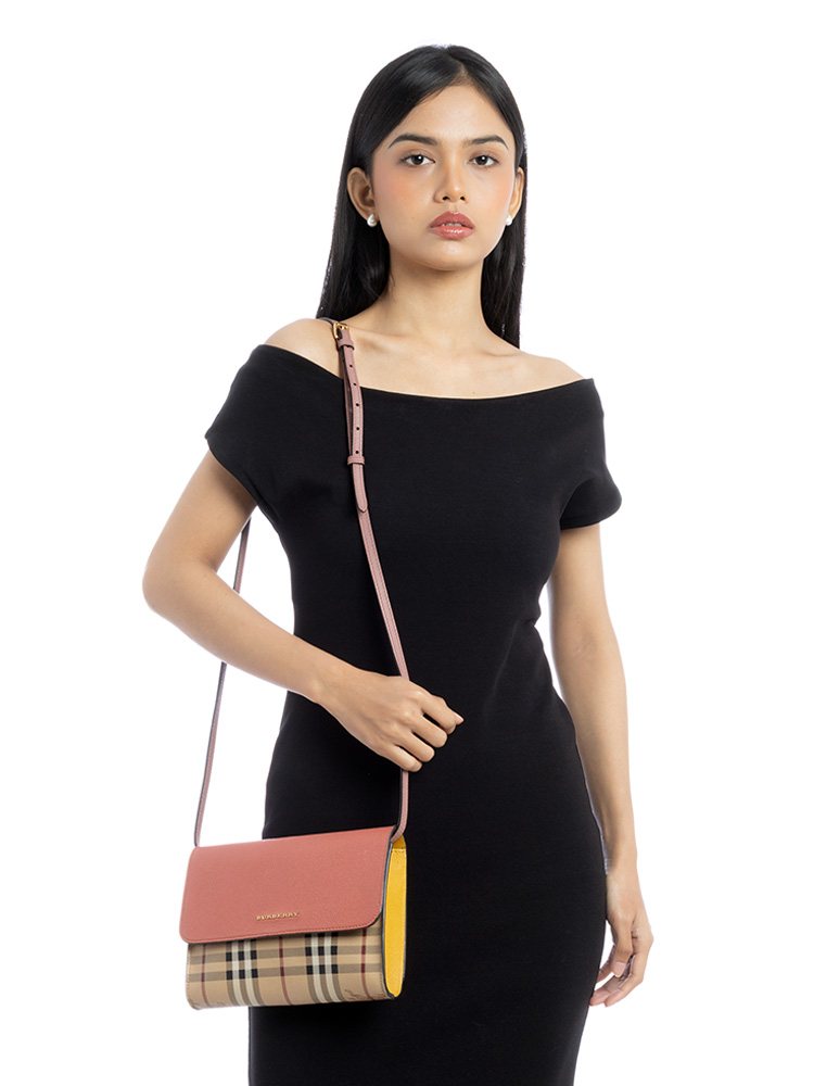Haymarket Check Loxley Small Crossbody Cinnamon Red