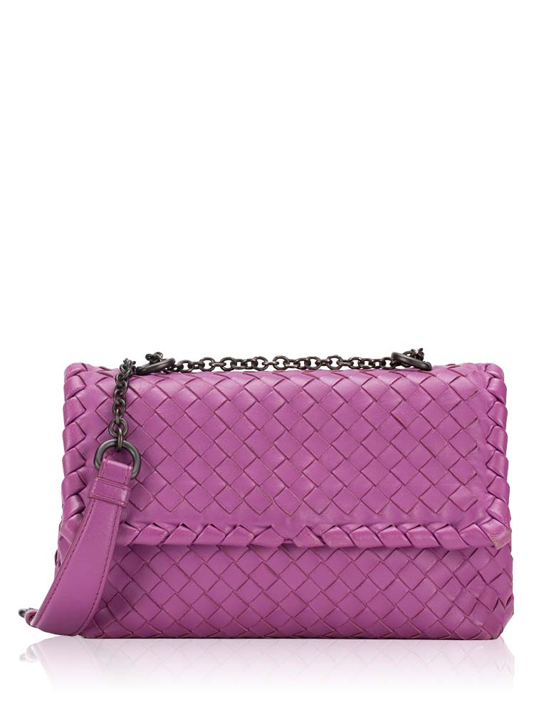Nappa Intrecciato Baby Olimpia Shoulder Bag Purple