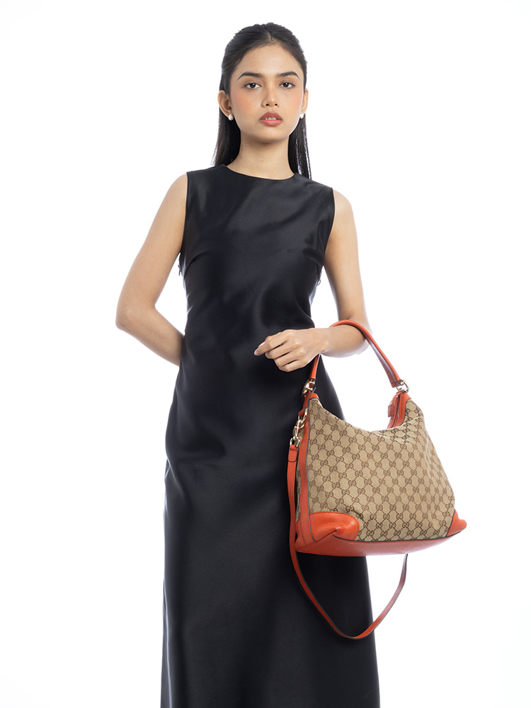 GG Canvas Miss GG Small Hobo Orange