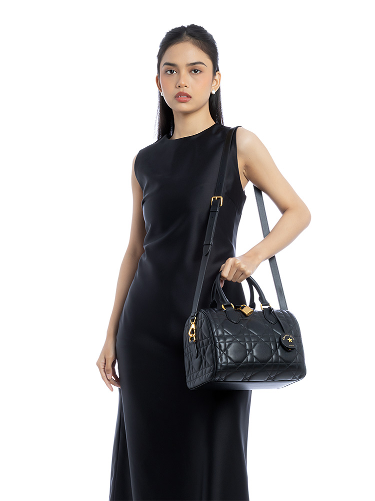 Calfskin Macrocannage Groove 25 Bag Black