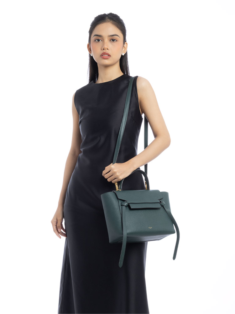 Grained Calfskin Micro Belt Bag Amazone