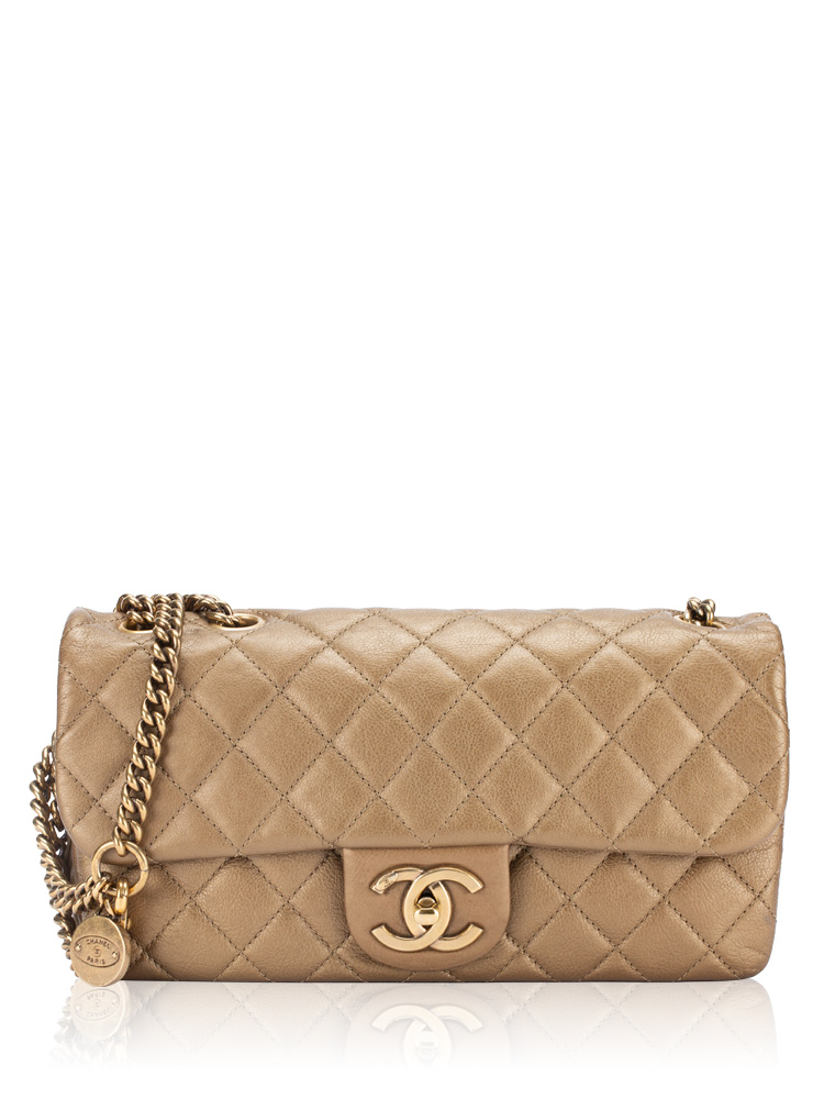 Calfskin Medium CC Crown Flap Bag Bronze