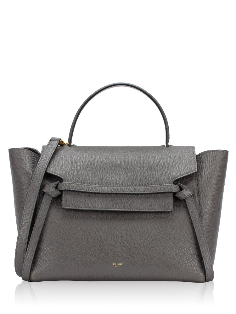 Grained Calfskin Mini Belt Bag Grey