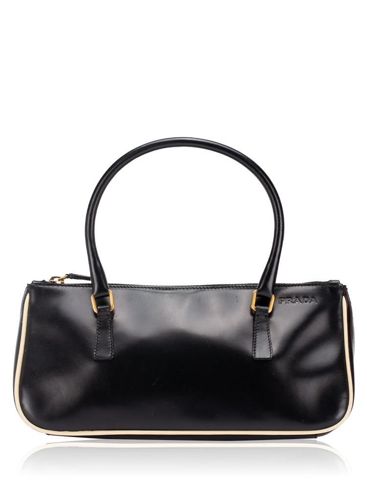 Vintage Smooth Calfskin Top Handle Bag Nero