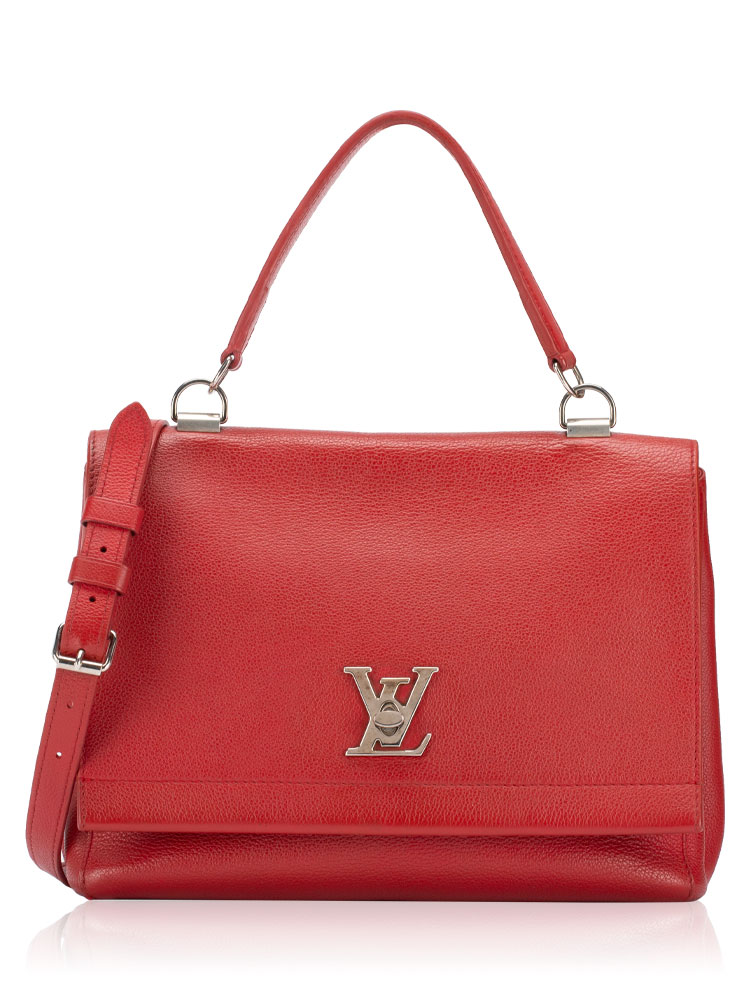 Calfskin Lockme II Top Handle Rubis