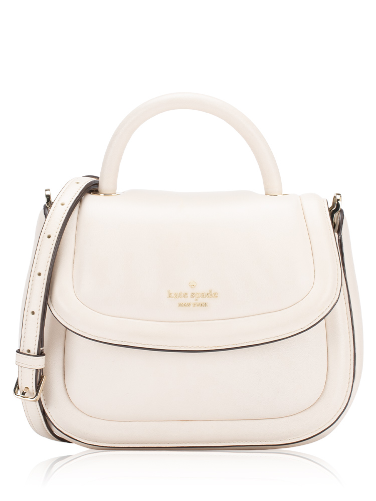 Puffy Top Handle Crossbody Parchment
