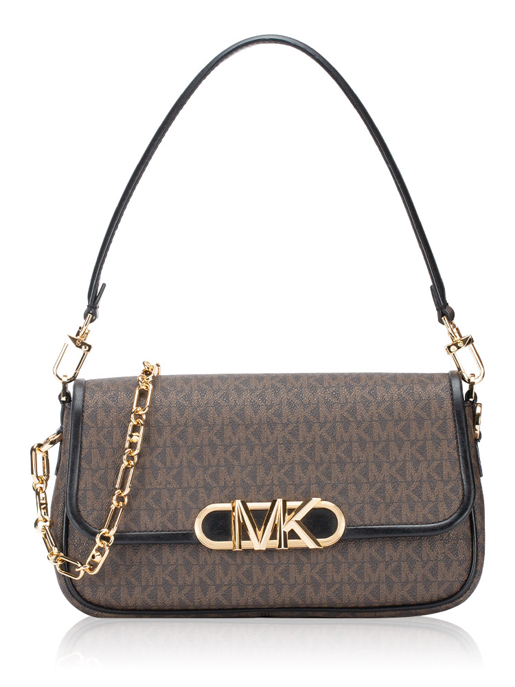 Signature Parker Medium Shoulder Bag Brown Acorn