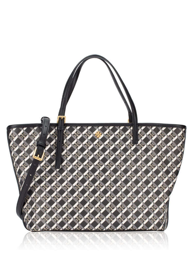 Geo Logo Allover Mini Zip Tote Black