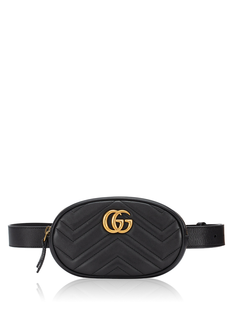 GG Marmont Matelasse Belt Bag Black Sz 85