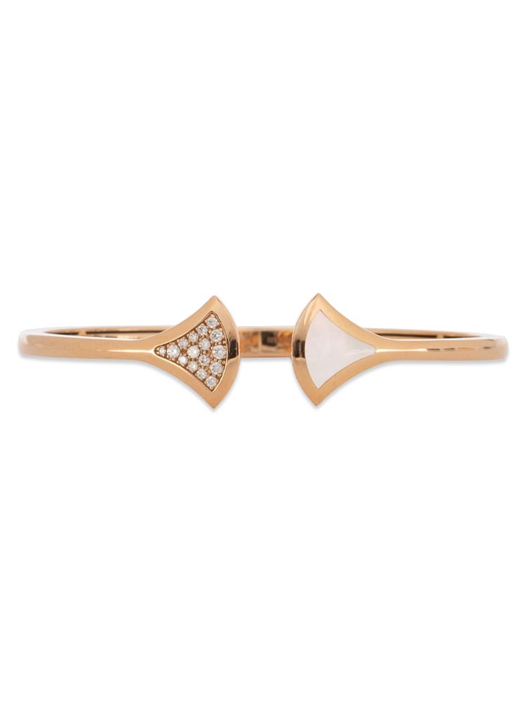 18K Rose Gold Diamond Mother of Pearl Divas Dream Bracelet Sz S