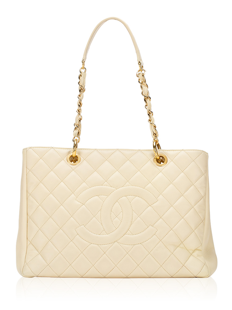 Caviar Grand Shopping Tote GST Beige