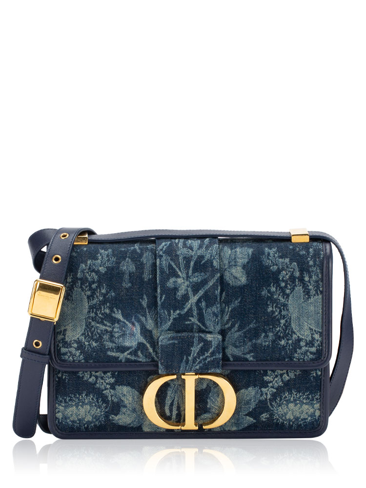 Denim Flowers Print 30 Montaigne Bag Blue