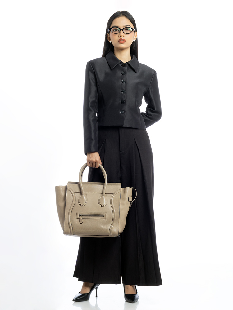 Drummed Calfskin Mini Luggage Dune