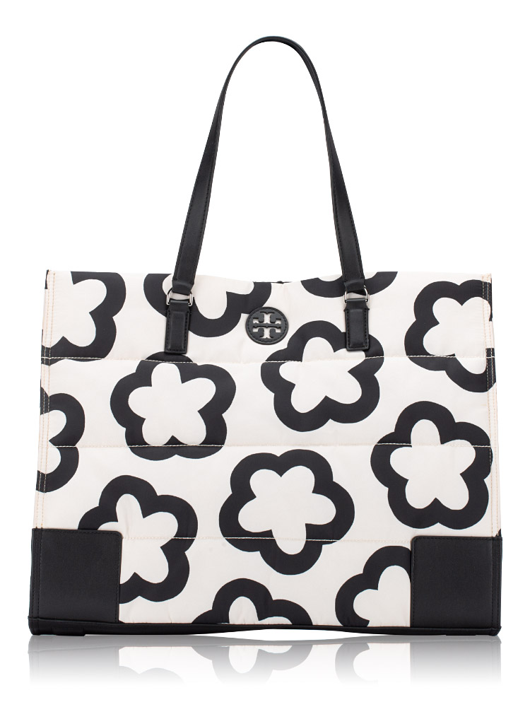 Ella The Flower Nylon Printed Tote French Cream