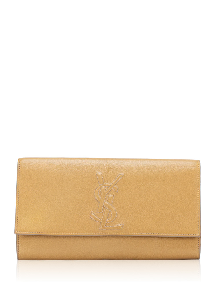 Goatskin Large Belle De Jour Clutch Beige