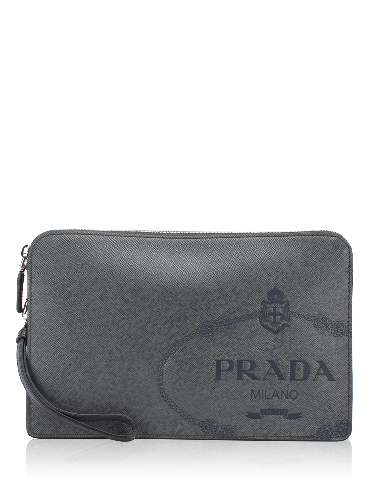 2VF056 Saffiano Logo Travel Pouch Antracite