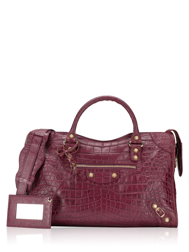 Croco Effect Classic Gold City Violet Prune