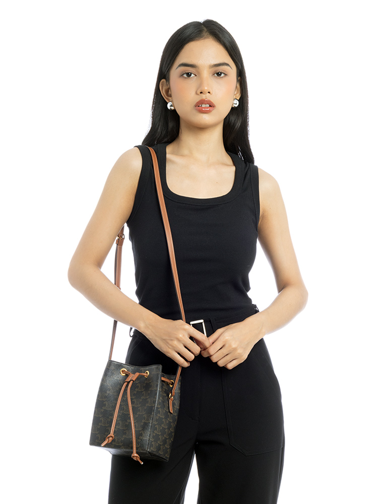 Triomphe Canvas Micro Sailor Bag Tan