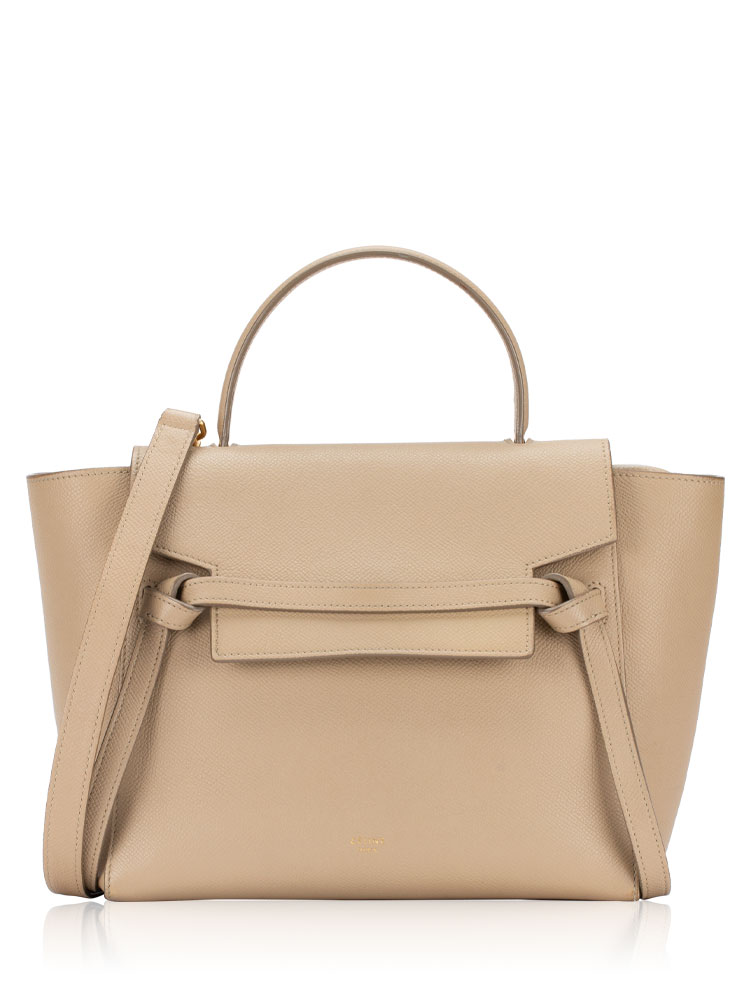 Grained Calfskin Micro Belt Bag Light Taupe