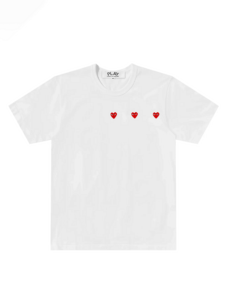 Horizontal Three Heart T-Shirt White Sz XXL