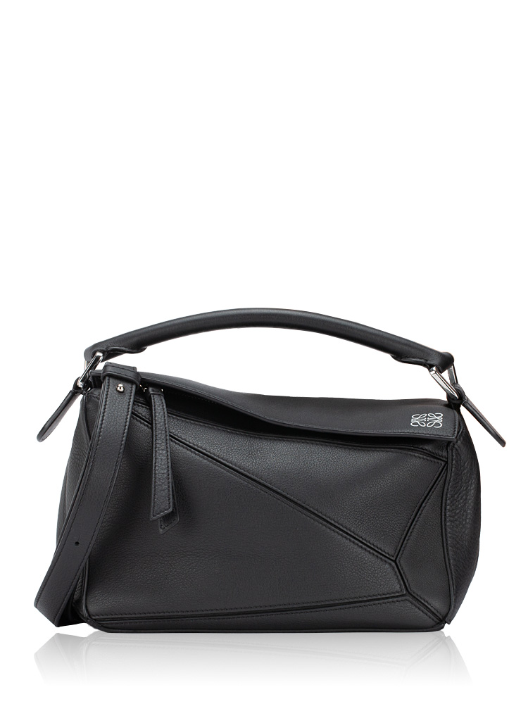 Calfskin Small Puzzle Bag Black