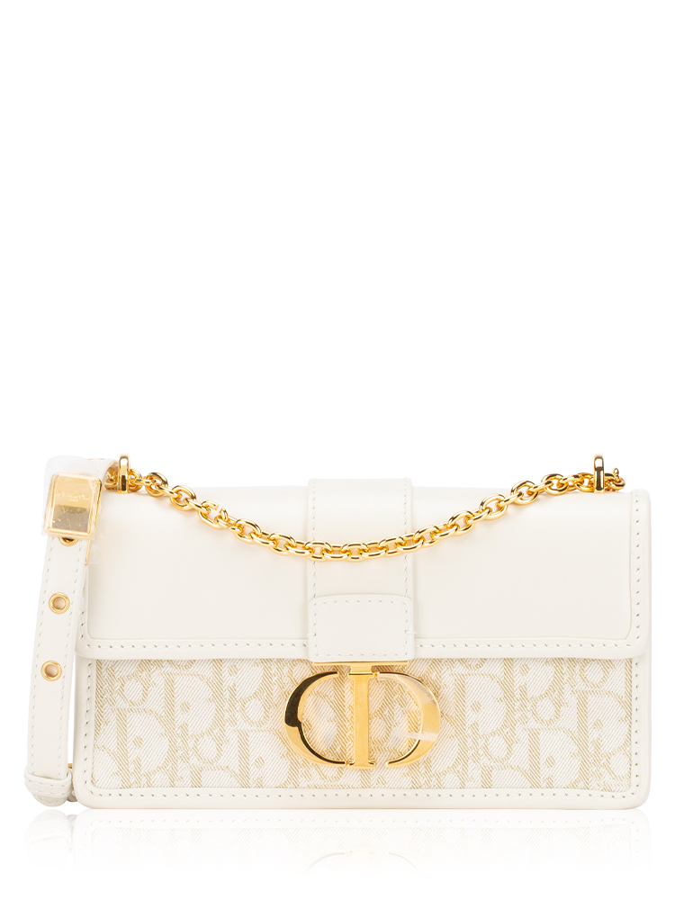 Oblique 30 Montaigne East West Bag with Chain Off White