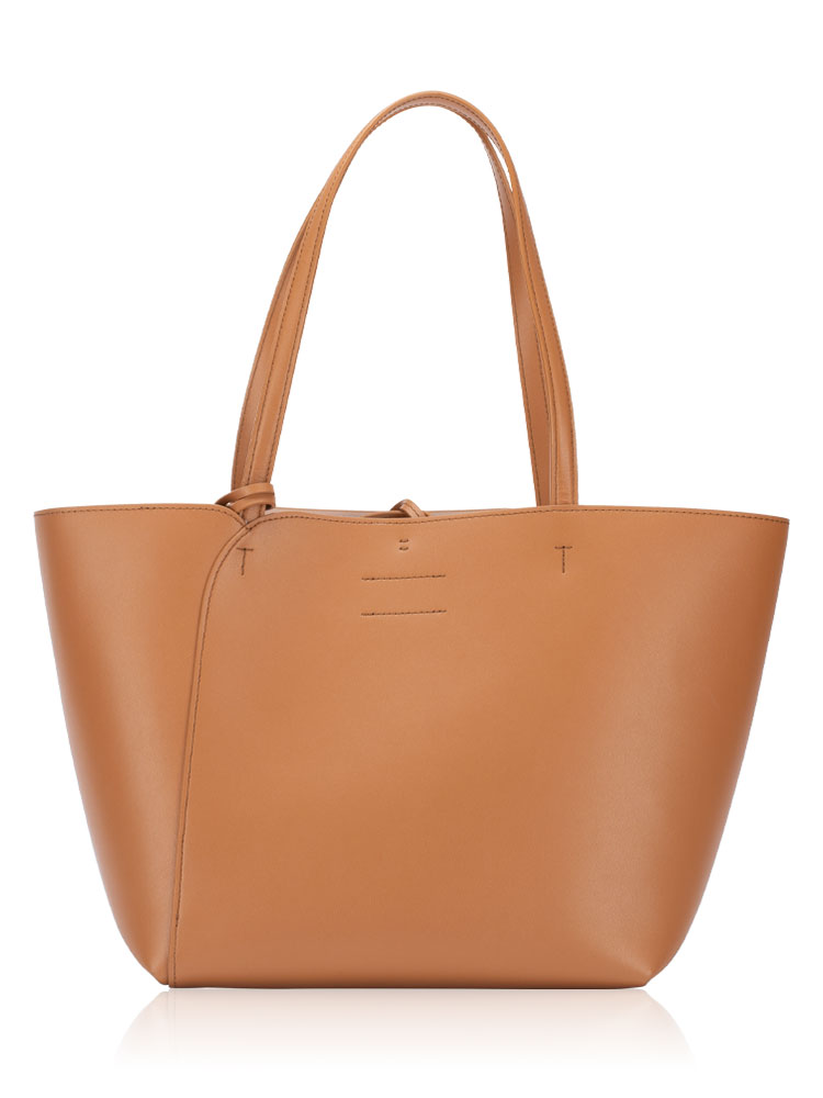 Leather Divide It Tote Brown