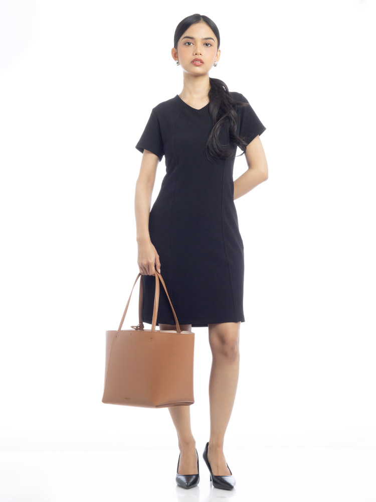 Leather Divide It Tote Brown