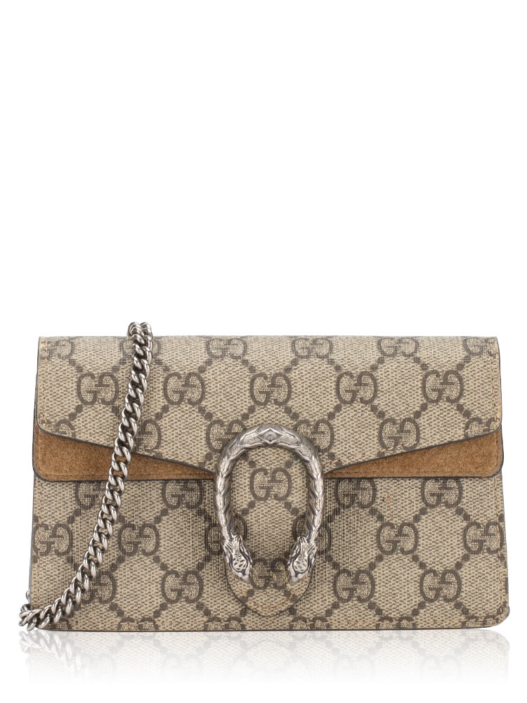 GG Supreme Dionysus Super Mini Flap Shoulder Bag Taupe
