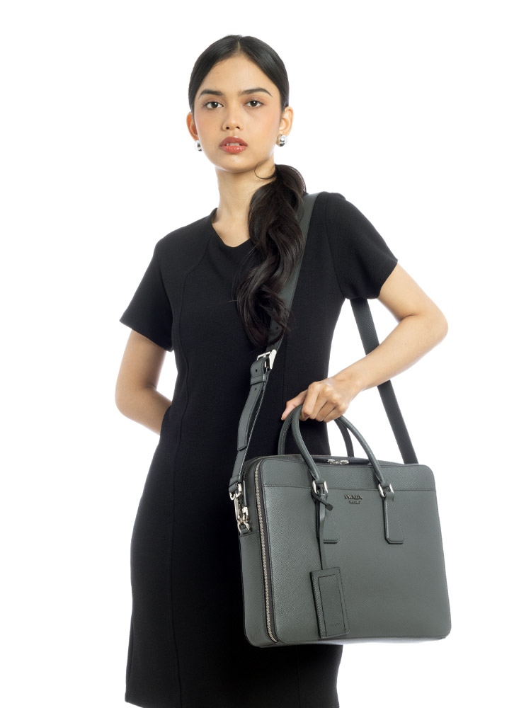 2VE366 Saffiano Briefcase Antracite
