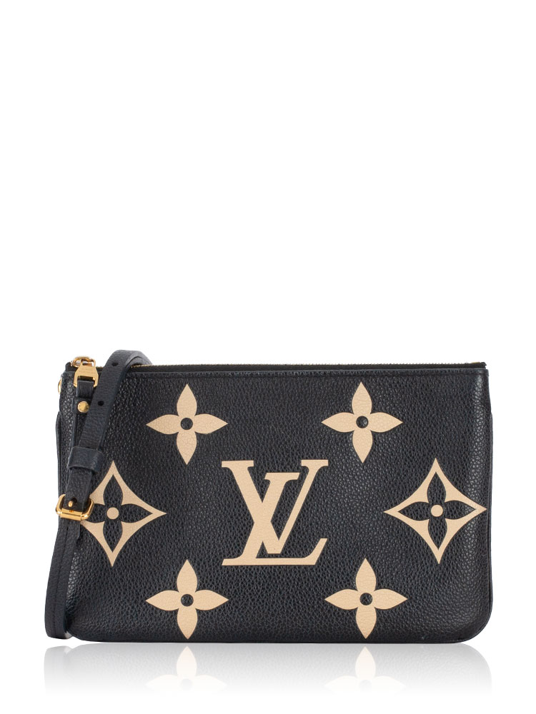 Monogram Empreinte Double Zip Pochette Noir Crème