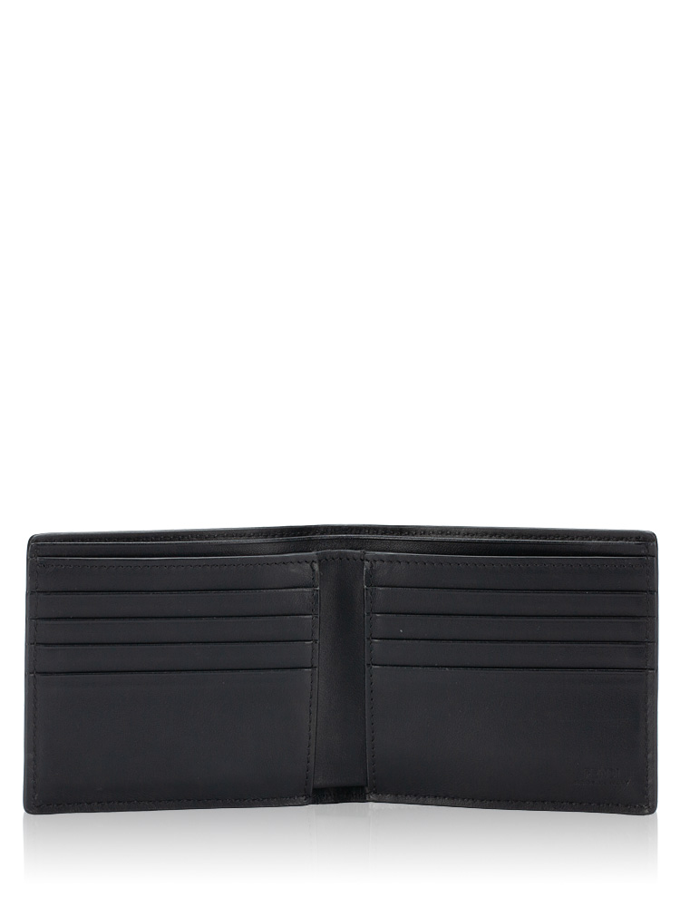 Men FF Diagonal Bi-Fold Wallet Grey Black
