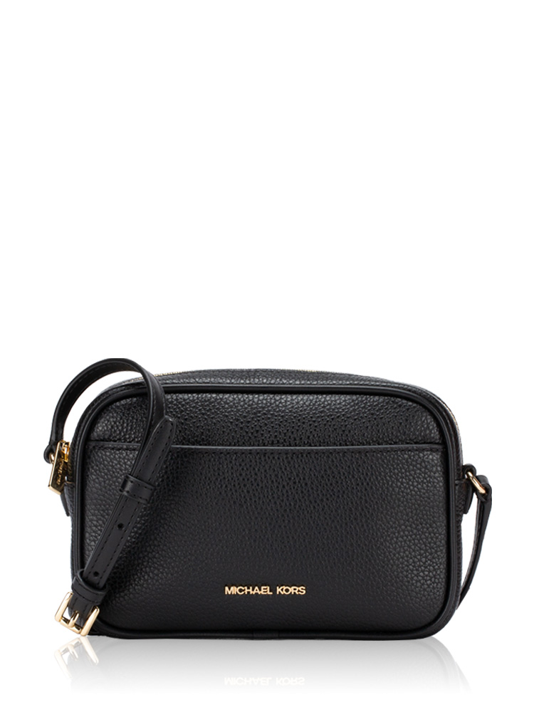 Jet Set Pebbled Leather Small Camera Bag Black