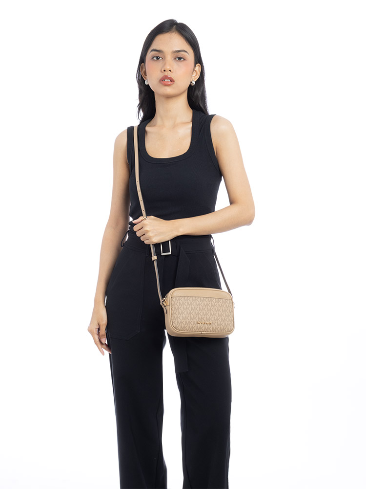 Signature Jet Set Small Camera Bag Camel