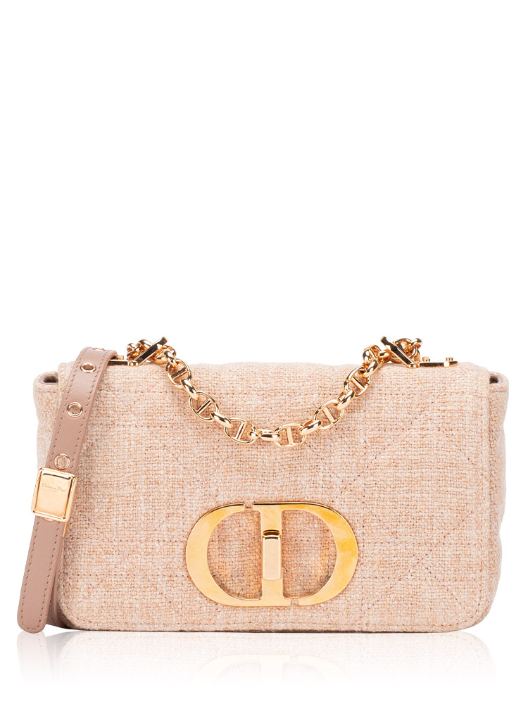 Linen Macrocannage Caro Small Shoulder Bag Rose