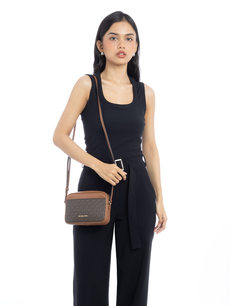 Signature Jet Set Small Camera Bag Brown