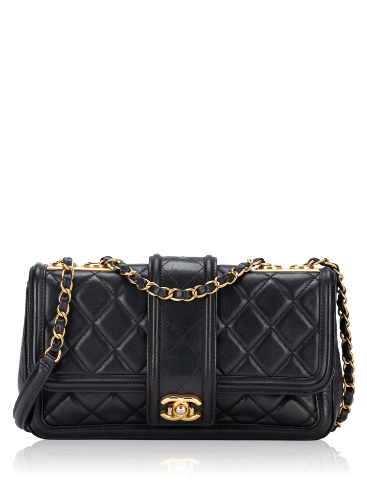 Lambskin Elegant CC Medium Flap Bag Black