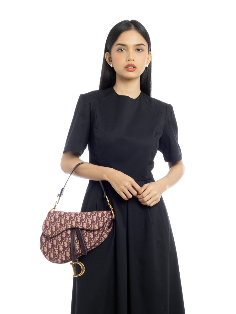 Oblique Saddle Bag Burgundy