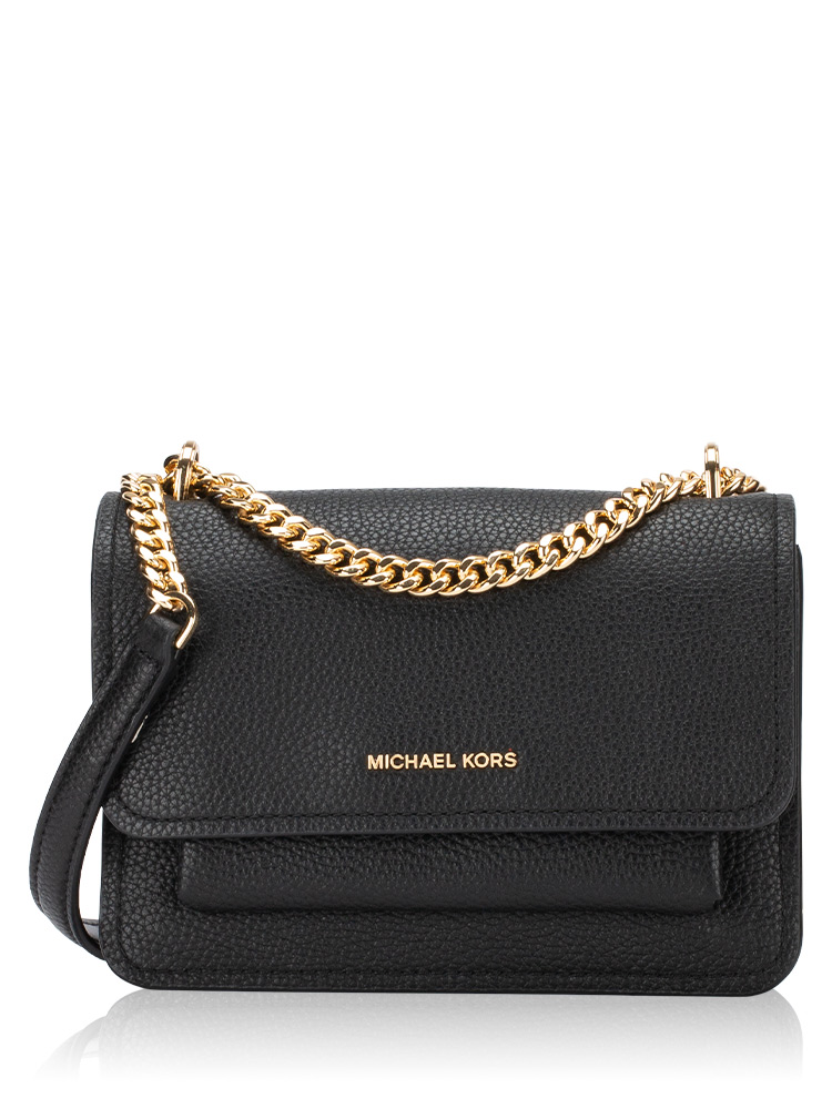 Claire Pebbled Leather Small Shoulder Bag Black